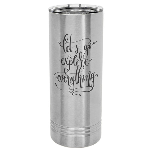 Personalized Laser Engraved Polar Camel 22 oz. Stainless Steel Skinny Tumbler with Slider Lid