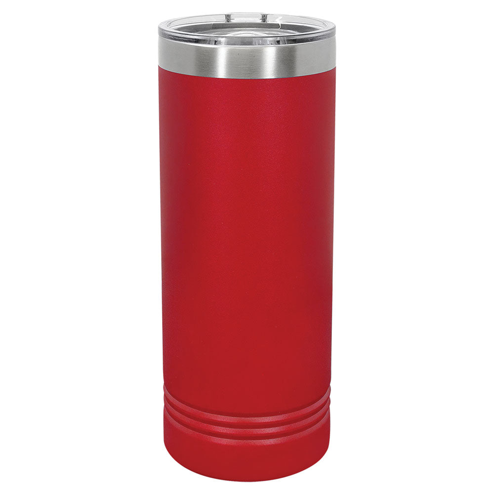 Personalized Laser Engraved Polar Camel 22 oz. Red Skinny Tumbler with Slider Lid