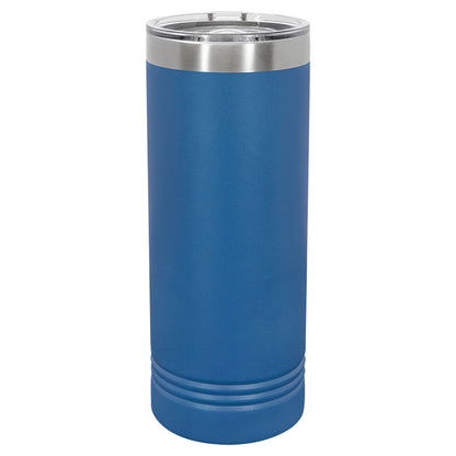 Personalized Laser Engraved Polar Camel 22 oz. Royal Blue Skinny Tumbler with Slider Lid