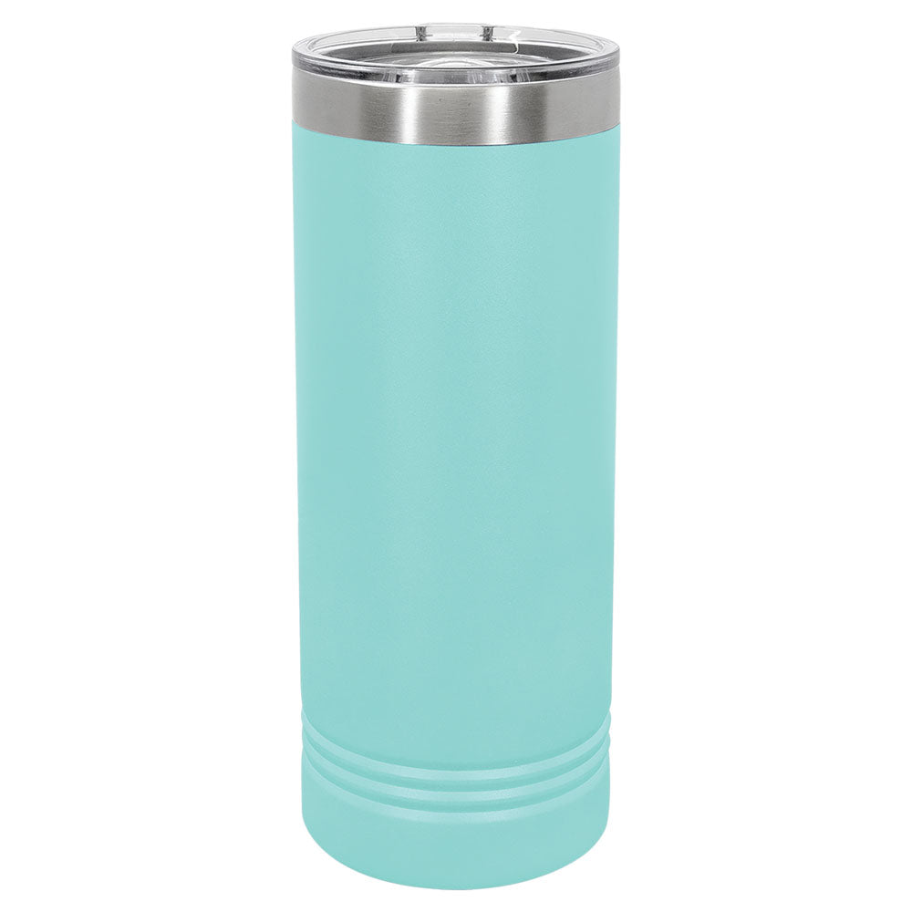 Personalized Laser Engraved Polar Camel 22 oz. Teal Blue Skinny Tumbler with Slider Lid