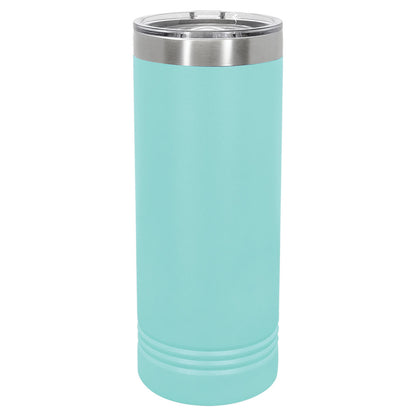 Personalized Laser Engraved Polar Camel 22 oz. Teal Blue Skinny Tumbler with Slider Lid