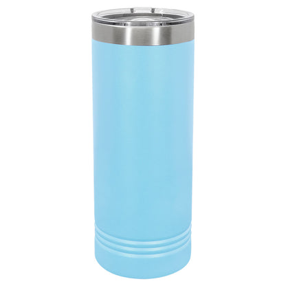 Personalized Laser Engraved Polar Camel 22 oz. Light Blue Skinny Tumbler with Slider Lid