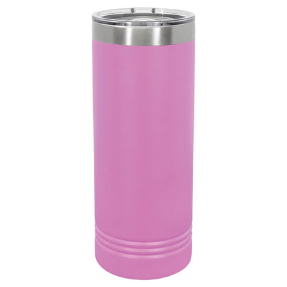 Personalized Laser Engraved Polar Camel 22 oz. Light Purple Skinny Tumbler with Slider Lid