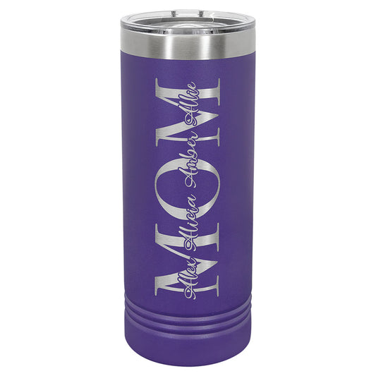 Personalized Laser Engraved Polar Camel 22 oz. Purple Skinny Tumbler with Slider Lid