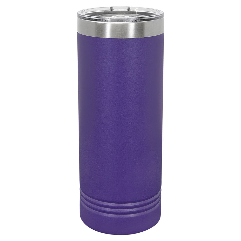 Personalized Laser Engraved Polar Camel 22 oz. Purple Skinny Tumbler with Slider Lid