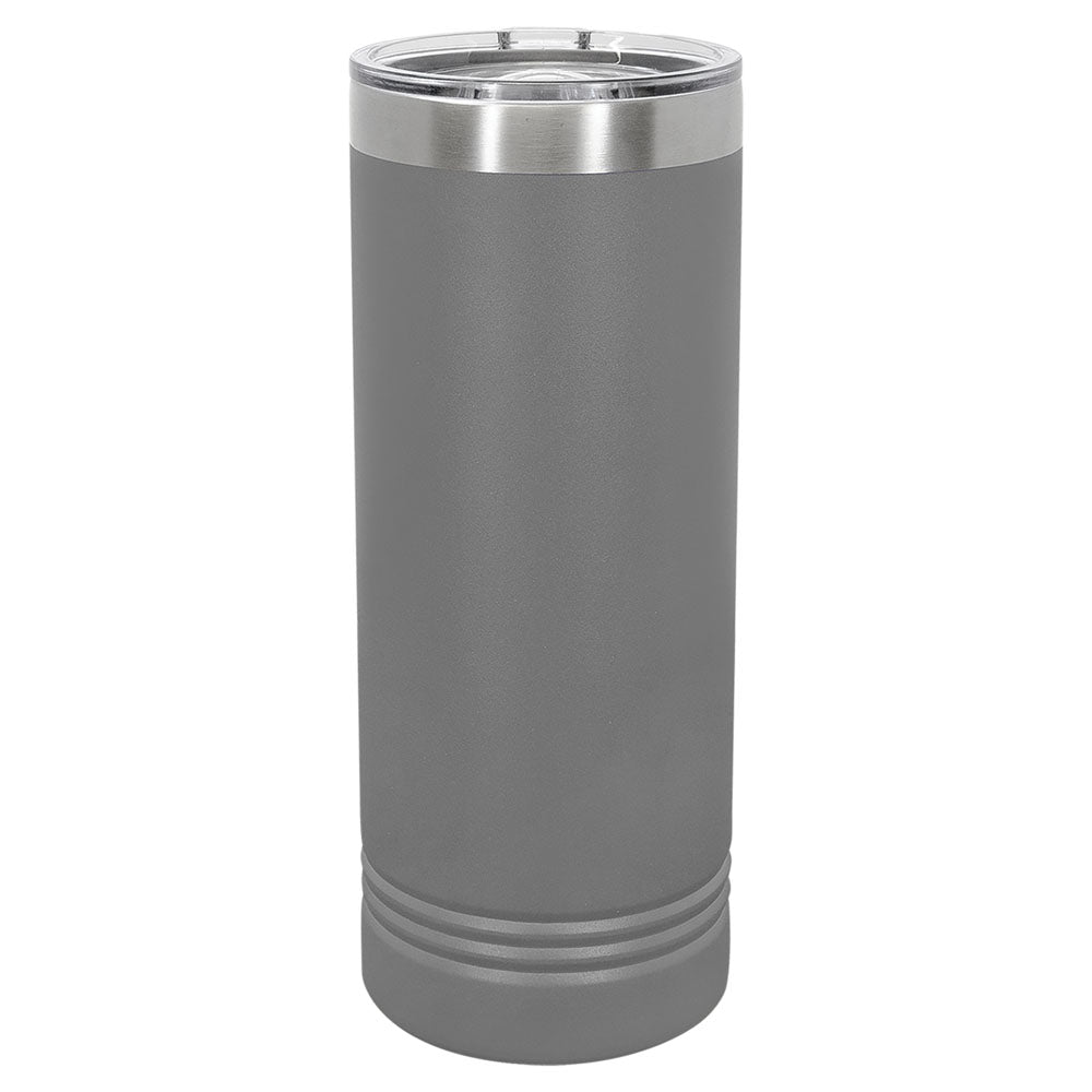 Personalized Laser Engraved Polar Camel 22 oz. Dark Gray Skinny Tumbler with Slider Lid