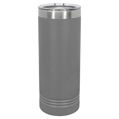 Personalized Laser Engraved Polar Camel 22 oz. Dark Gray Skinny Tumbler with Slider Lid