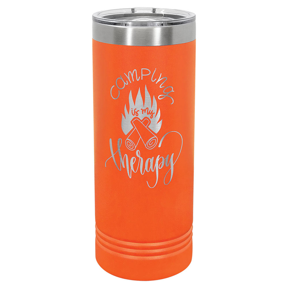 Personalized Laser Engraved Polar Camel 22 oz. Orange Skinny Tumbler with Slider Lid