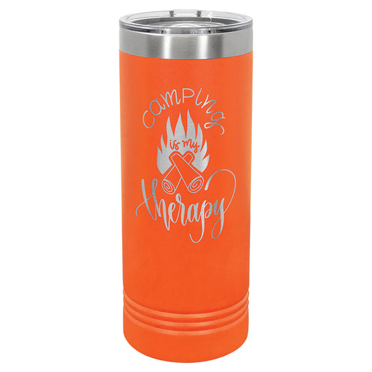 Personalized Laser Engraved Polar Camel 22 oz. Orange Skinny Tumbler with Slider Lid