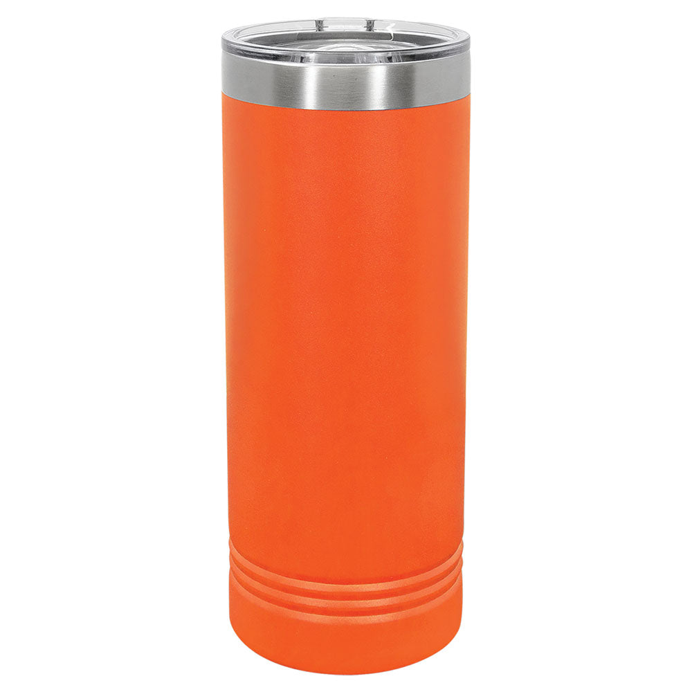 Personalized Laser Engraved Polar Camel 22 oz. Orange Skinny Tumbler with Slider Lid