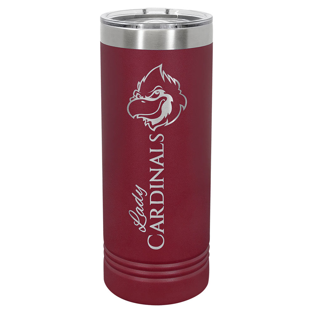 Personalized Laser Engraved Polar Camel 22 oz. Maroon Skinny Tumbler with Slider Lid