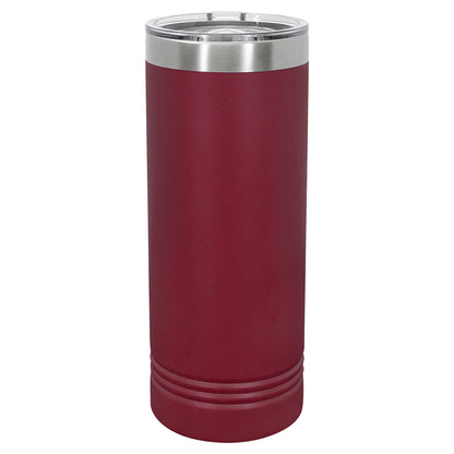 Personalized Laser Engraved Polar Camel 22 oz. Maroon Skinny Tumbler with Slider Lid