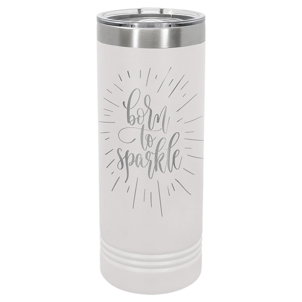 Personalized Laser Engraved Polar Camel 22 oz. White Skinny Tumbler with Slider Lid