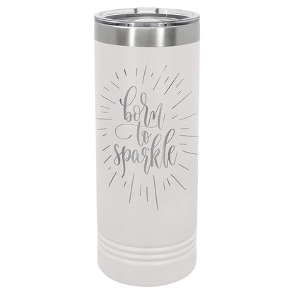 Personalized Laser Engraved Polar Camel 22 oz. White Skinny Tumbler with Slider Lid