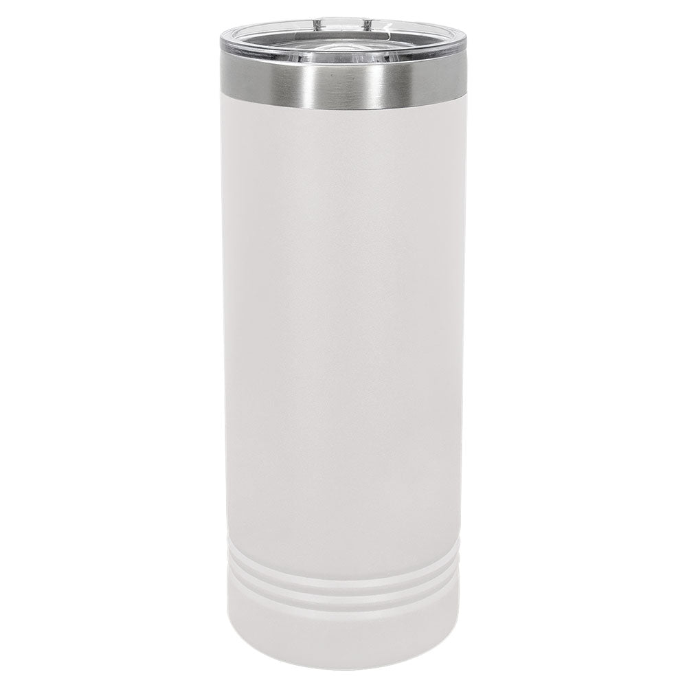 Personalized Laser Engraved Polar Camel 22 oz. White Skinny Tumbler with Slider Lid