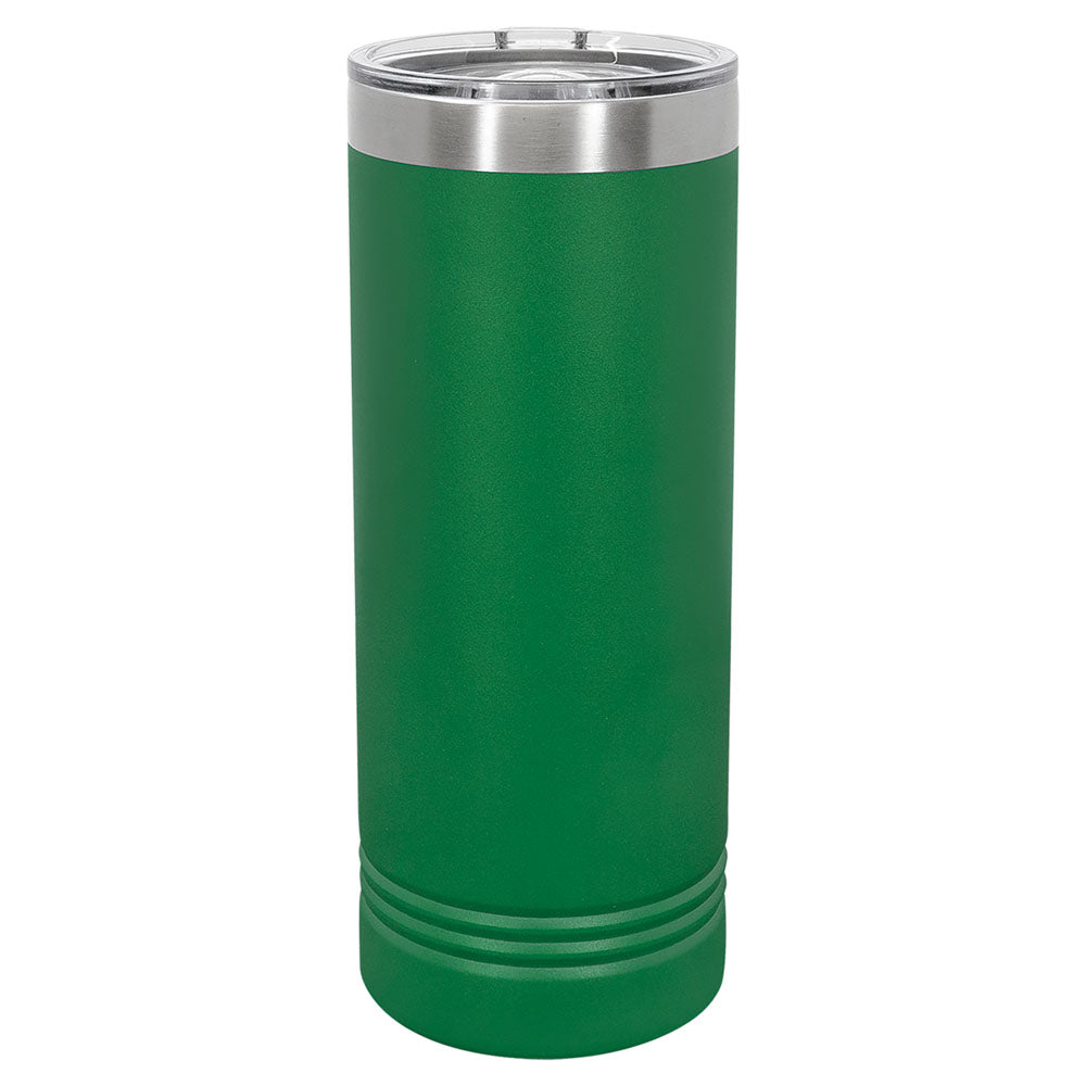 Personalized Laser Engraved Polar Camel 22 oz. Green Skinny Tumbler with Slider Lid