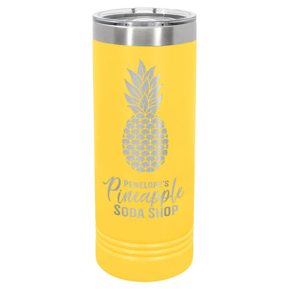 Personalized Laser Engraved Polar Camel 22 oz. Yellow Skinny Tumbler with Slider Lid