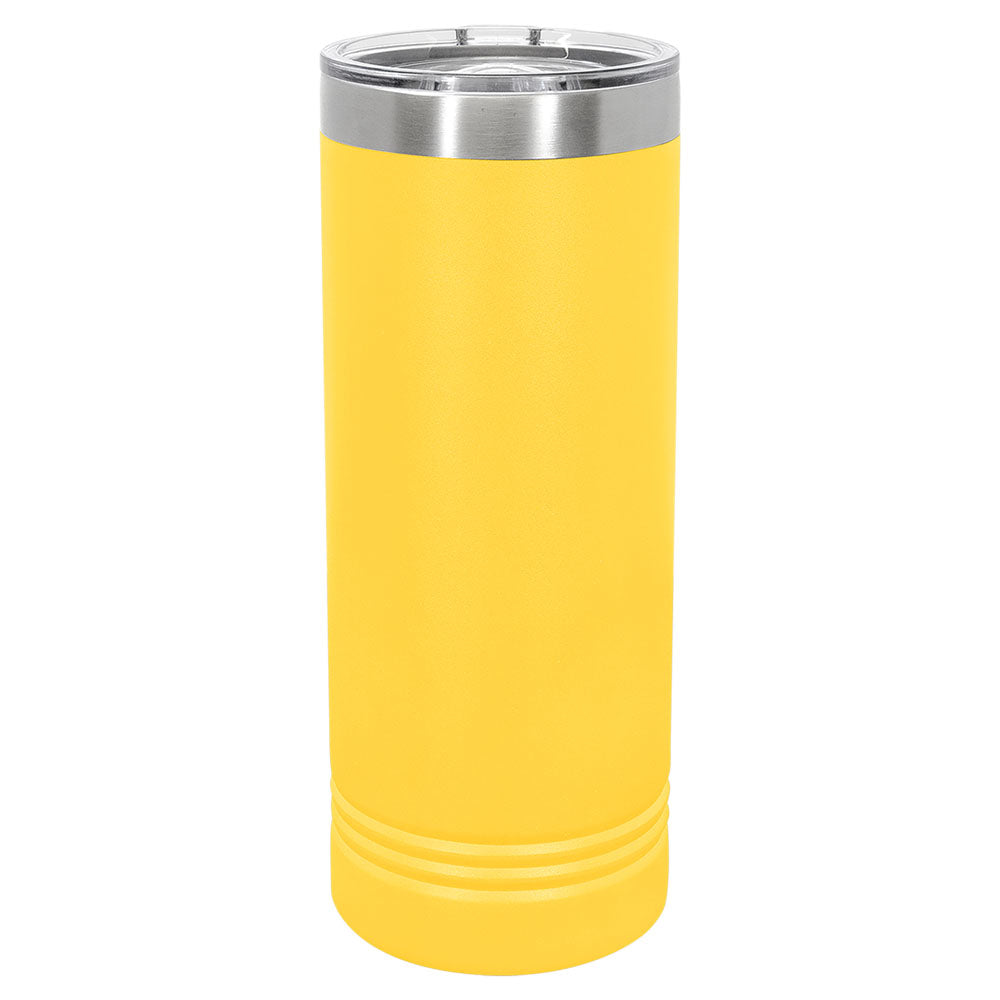 Personalized Laser Engraved Polar Camel 22 oz. Yellow Skinny Tumbler with Slider Lid