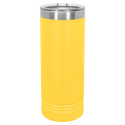 Personalized Laser Engraved Polar Camel 22 oz. Yellow Skinny Tumbler with Slider Lid