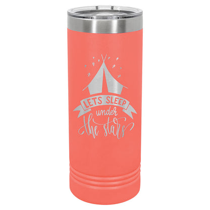 Personalized Laser Engraved Polar Camel 22 oz. Coral Skinny Tumbler with Slider Lid