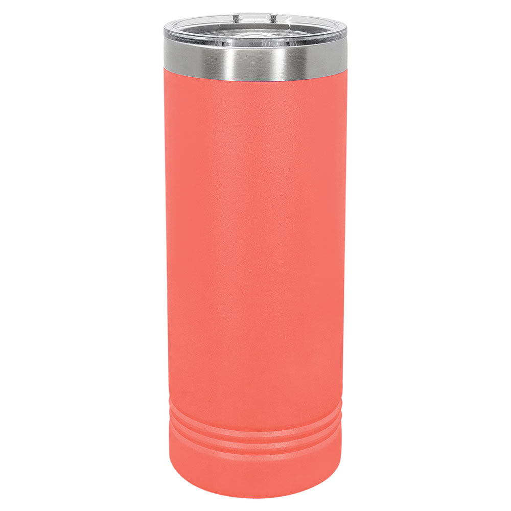 Personalized Laser Engraved Polar Camel 22 oz. Coral Skinny Tumbler with Slider Lid