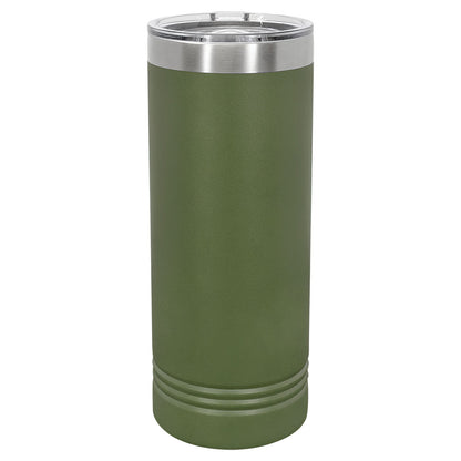 Personalized Laser Engraved Polar Camel 22 oz. Olive Green Skinny Tumbler with Slider Lid