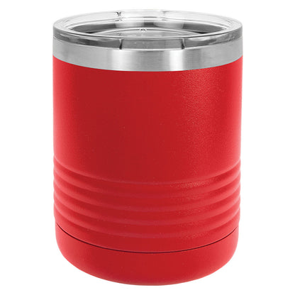 Personalized Laser Engraved Polar Camel 10 oz. Red Vacuum Insulated Ringneck Tumbler with Clear Lid