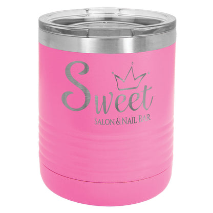 Personalized Laser Engraved Polar Camel 10 oz. Pink Vacuum Insulated Ringneck Tumbler with Clear Lid