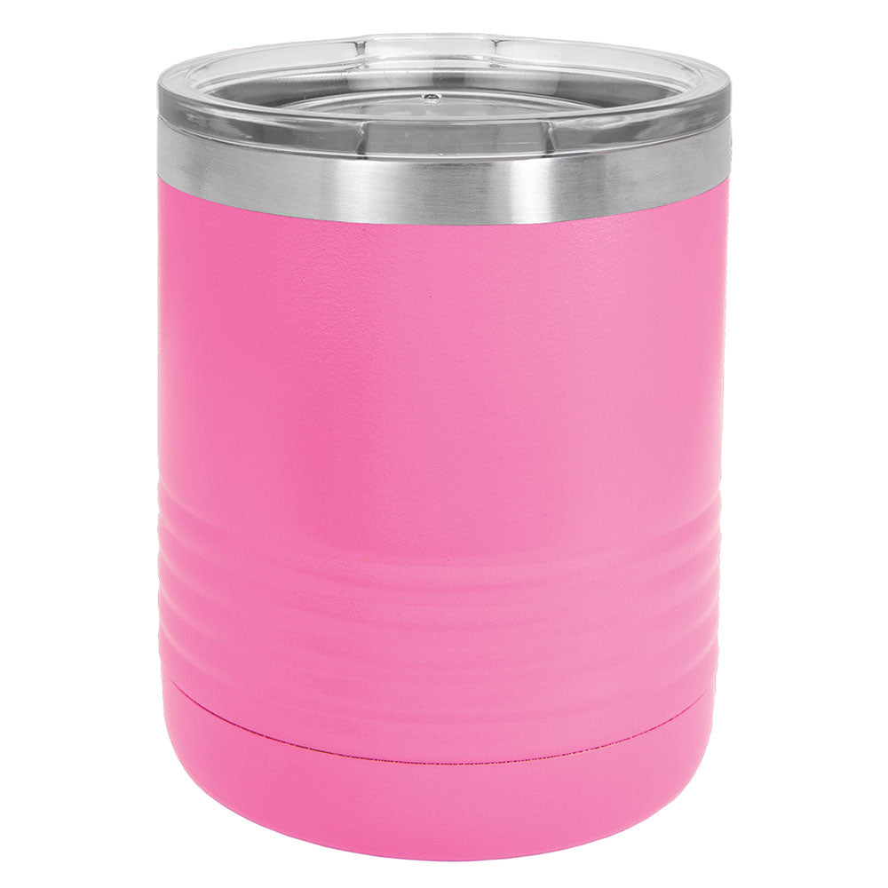 Personalized Laser Engraved Polar Camel 10 oz. Pink Vacuum Insulated Ringneck Tumbler with Clear Lid