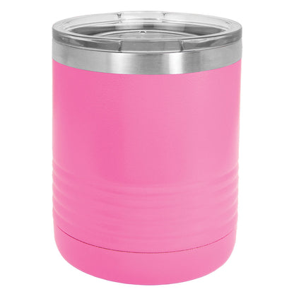 Personalized Laser Engraved Polar Camel 10 oz. Pink Vacuum Insulated Ringneck Tumbler with Clear Lid