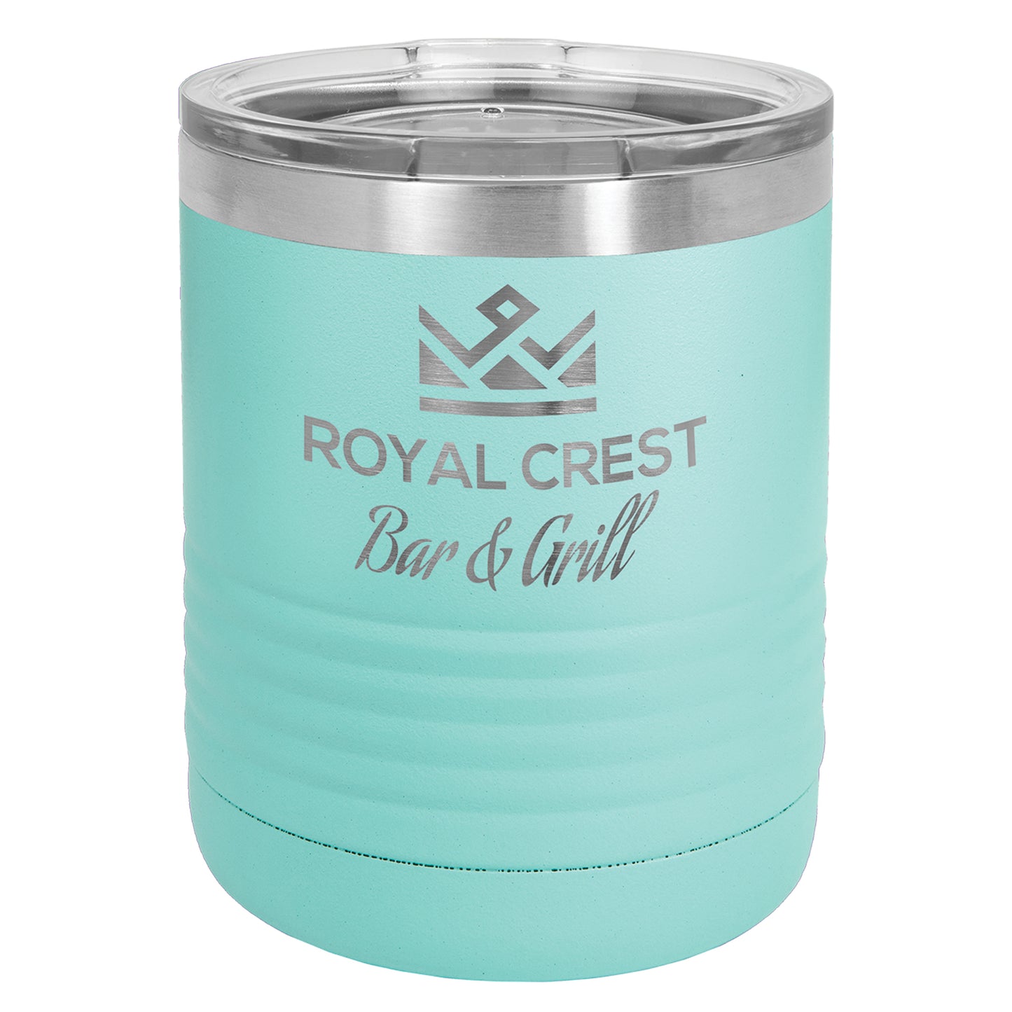 Personalized Laser Engraved  Teal 10 oz. Polar Camel Tumbler with Clear Lid