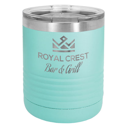 Personalized Laser Engraved Polar Camel 10 oz. Teal Vacuum Insulated Ringneck Tumbler with Clear Lid