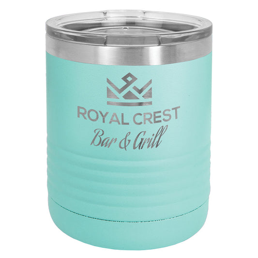 Personalized Laser Engraved Polar Camel 10 oz. Teal Vacuum Insulated Ringneck Tumbler with Clear Lid