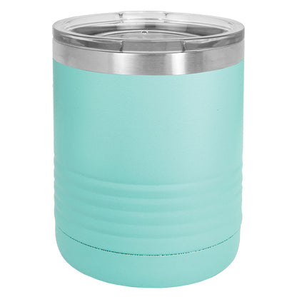 Personalized Laser Engraved Polar Camel 10 oz. Teal Vacuum Insulated Ringneck Tumbler with Clear Lid