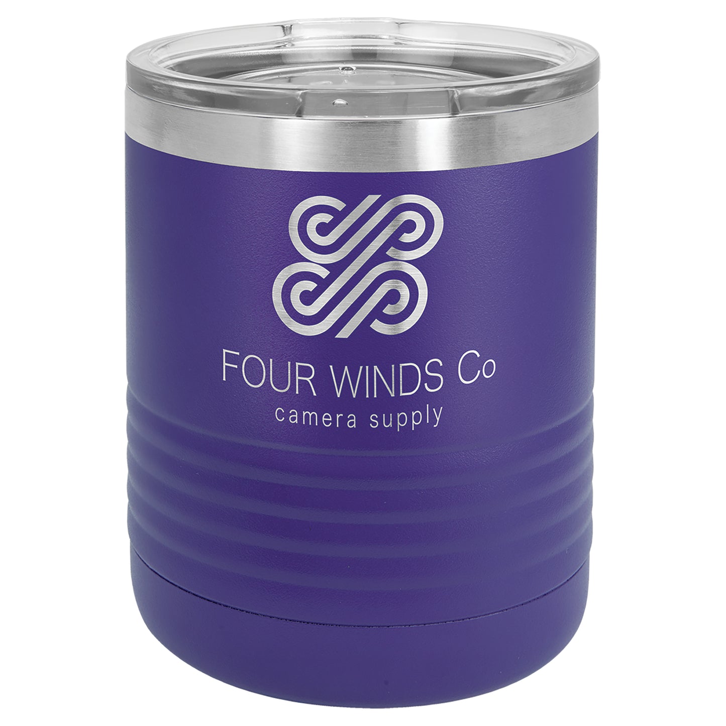 Personalized Laser Engraved  Purple 10 oz. Polar Camel Tumbler with Clear Lid