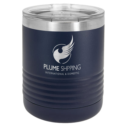 Personalized Laser Engraved  Navy Blue 10 oz. Polar Camel Tumbler with Clear Lid