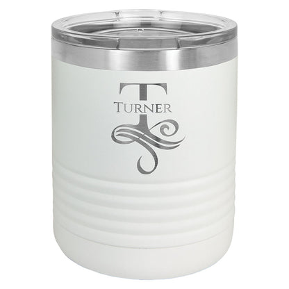 Personalized Laser Engraved Polar Camel 10 oz. White Vacuum Insulated Ringneck Tumbler with Clear Lid