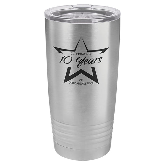 Personalized Laser Engraved Polar Camel 20 oz. Stainless Steel Vacuum Insulated Ringneck Tumbler with  Clear Lid