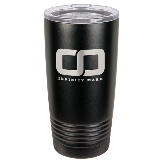 Personalized Laser Engraved Polar Camel 20 oz. Black Vacuum Insulated Ringneck Tumbler with Clear Lid