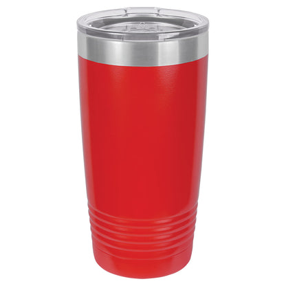 Personalized Laser Engraved Polar Camel 20 oz. Red Vacuum Insulated Ringneck Tumbler with Clear Lid