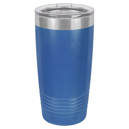 Personalized Laser Engraved Polar Camel 20 oz. Royal Blue Vacuum Insulated Ringneck Tumbler with Clear Lid