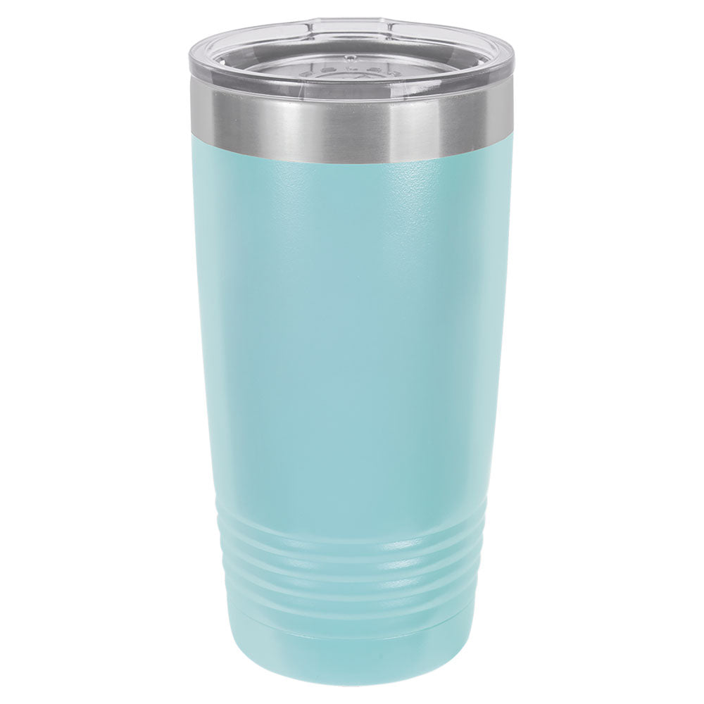 Personalized Laser Engraved Polar Camel 20 oz. Light Blue Vacuum Insulated Ringneck Tumbler with Clear Lid