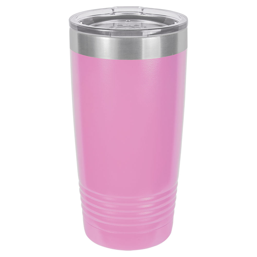 Personalized Laser Engraved Polar Camel 20 oz. Light Purple Vacuum Insulated Ringneck Tumbler with Clear Lid