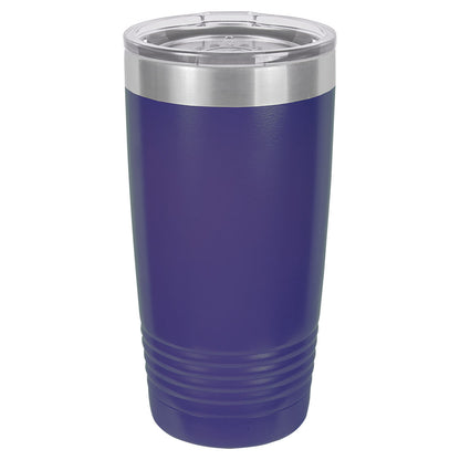 Personalized Laser Engraved Polar Camel 20 oz. Purple Vacuum Insulated Ringneck Tumbler with Clear Lid