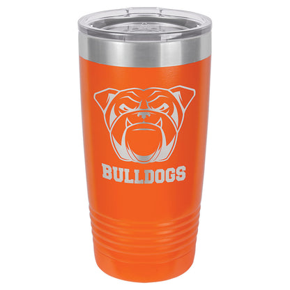 Personalized Laser Engraved Polar Camel 20 oz. Orange  Vacuum Insulated Ringneck Tumbler with Clear Lid