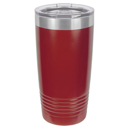 Personalized Laser Engraved Polar Camel 20 oz. Maroon Vacuum Insulated Ringneck Tumbler with Clear Lid