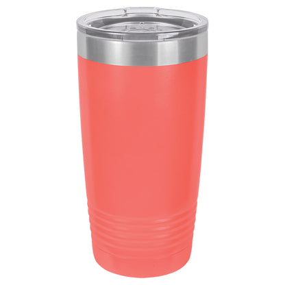 Personalized Laser Engraved Polar Camel 20 oz. Coral Vacuum Insulated Ringneck Tumbler with Clear Lid