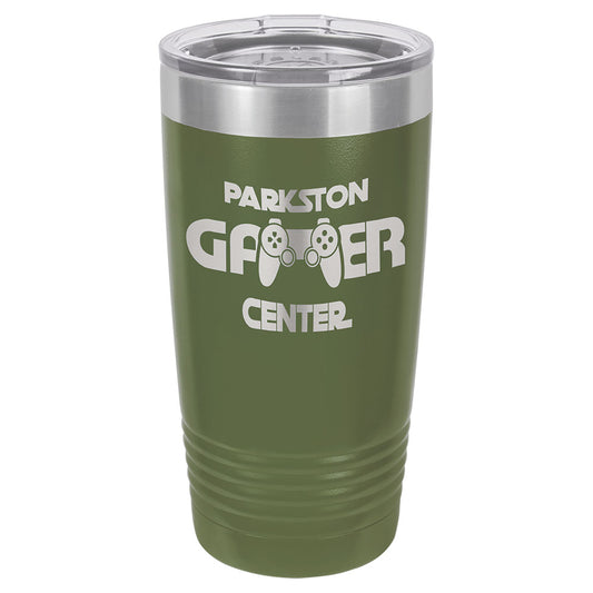 Personalized Laser Engraved Polar Camel 20 oz. Olive Green Vacuum Insulated Ringneck Tumbler with Clear Lid