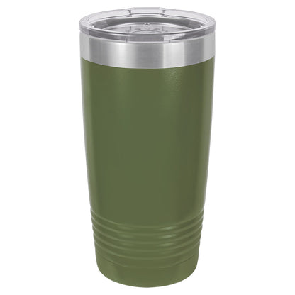 Personalized Laser Engraved Polar Camel 20 oz. Olive Green Vacuum Insulated Ringneck Tumbler with Clear Lid