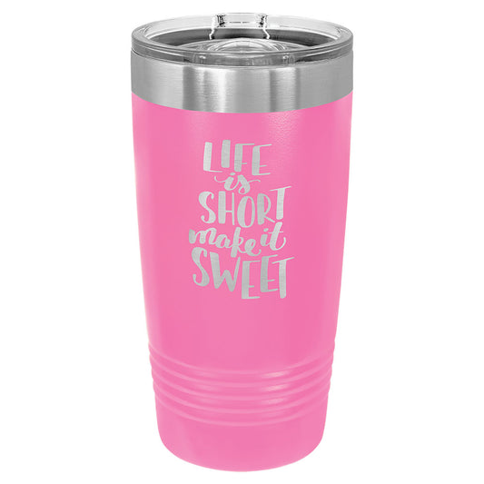 Personalized Laser Engraved Polar Camel 20 oz. Pink Insulated Ringneck Tumbler with Slider Lid